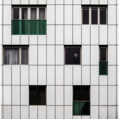 Lonely Places Black Modern Wood Framed Art Print with Double Matting by Vangindertael, Luc