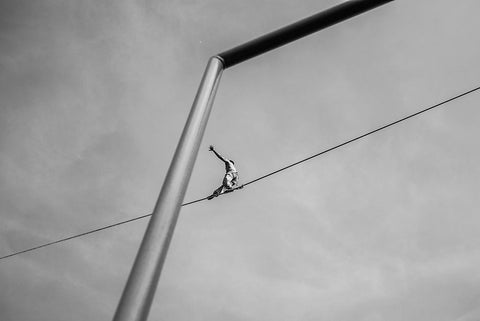 The Acrobat Black Ornate Wood Framed Art Print with Double Matting by L., Alessandro