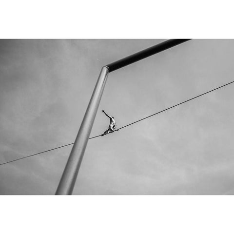 The Acrobat Black Modern Wood Framed Art Print with Double Matting by L., Alessandro