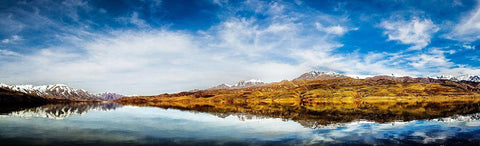 Taleghan Lake-Alborz-Iran. White Modern Wood Framed Art Print with Double Matting by Ebrahimi, Behnam