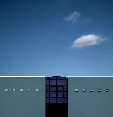 Ten Small Windows Black Ornate Wood Framed Art Print with Double Matting by Claes, Gilbert