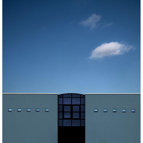 Ten Small Windows Black Modern Wood Framed Art Print with Double Matting by Claes, Gilbert