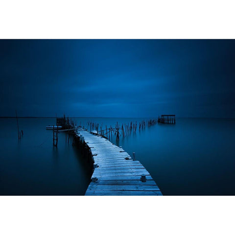 Stilts Black Modern Wood Framed Art Print by Moreno, Miguel