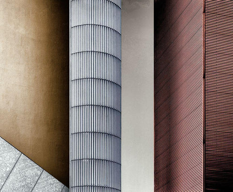 Old A New. White Modern Wood Framed Art Print with Double Matting by Verschelden, Harry