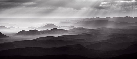 Namib Desert By Air Black Ornate Wood Framed Art Print with Double Matting by Guijt, Richard