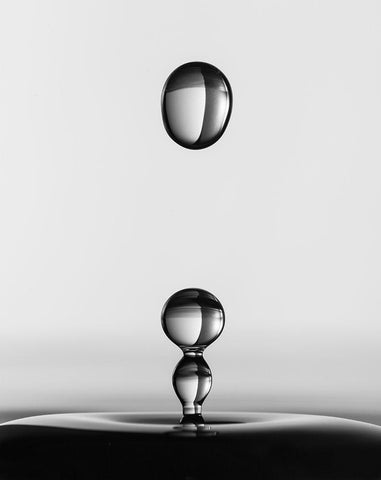 Water Drops Black Ornate Wood Framed Art Print with Double Matting by Hammer, Jacqueline