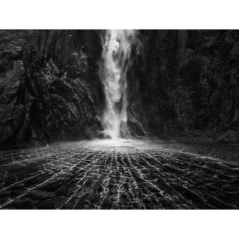 Sky Fall Black Modern Wood Framed Art Print by Shi, Fei