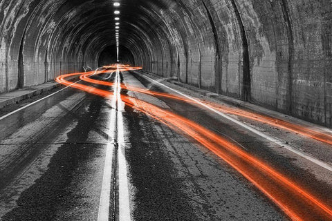 Drunk N Tunnel White Modern Wood Framed Art Print with Double Matting by Berry, Jerry