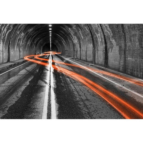 Drunk N Tunnel White Modern Wood Framed Art Print by Berry, Jerry