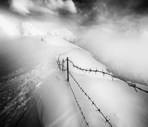 Into The White Black Ornate Wood Framed Art Print with Double Matting by Rebustini, Luca