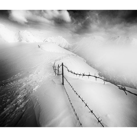 Into The White Black Modern Wood Framed Art Print by Rebustini, Luca