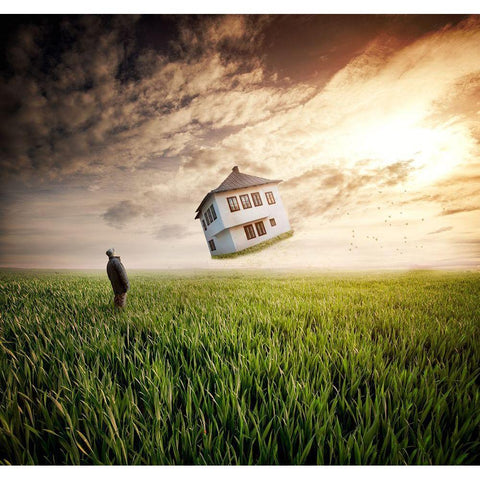 Dream About Home Black Modern Wood Framed Art Print by Smajic, Nermin