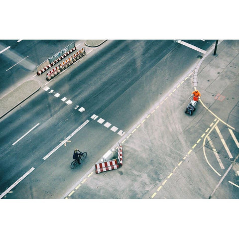 Light Traffic White Modern Wood Framed Art Print by Scuka, Dasa