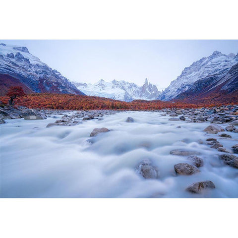 Flowing Dreams Black Modern Wood Framed Art Print with Double Matting by Fan, John