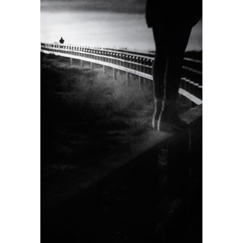 Are You Lonesome Tonight Black Modern Wood Framed Art Print with Double Matting by Mexia, Laura