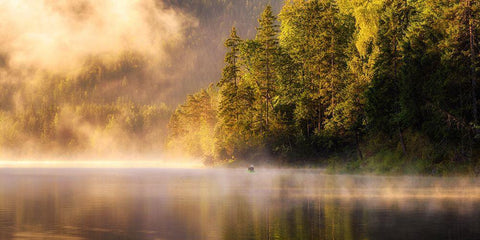 Enjoying Nature White Modern Wood Framed Art Print with Double Matting by Gastager, Daniel