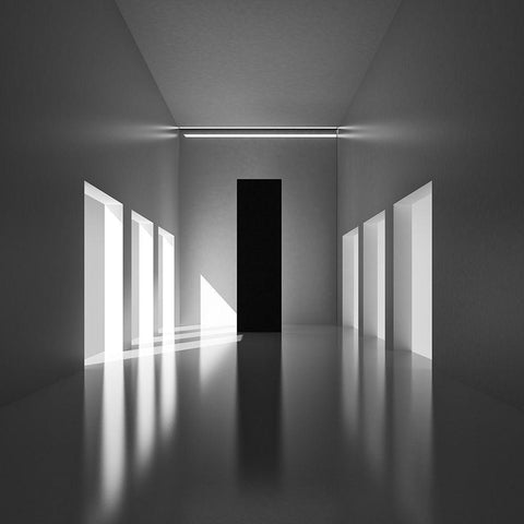 Light And Dimension Black Modern Wood Framed Art Print by Bunjamin, Antonyus