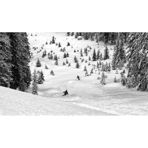 Freeriders White Modern Wood Framed Art Print by Rebro, Marcel