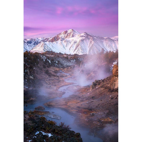 Pink Eastern Sierra Black Modern Wood Framed Art Print with Double Matting by Gastager, Daniel