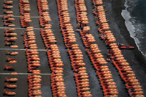 Beachlife White Modern Wood Framed Art Print with Double Matting by Hawerkamp, Hans-Wolfgang