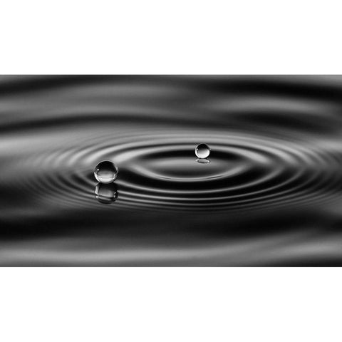 2 Drops Black Modern Wood Framed Art Print with Double Matting by Sutanto, Sugeng