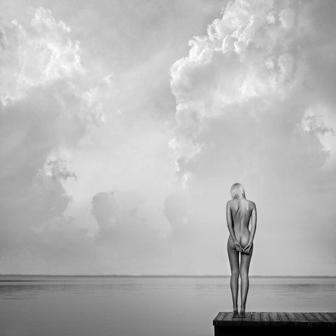 Qechospaceq White Modern Wood Framed Art Print by Stefanovicius, Paulius