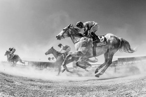 Birdsville Through The Dust White Modern Wood Framed Art Print with Double Matting by Lee Chapman, Sharon