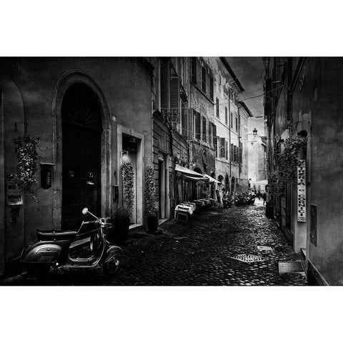 Walking Along Rome White Modern Wood Framed Art Print by C. Lobato, Jose