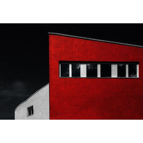 Hall House Black Modern Wood Framed Art Print with Double Matting by Claes, Gilbert