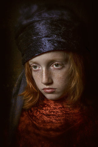 Old Fashion Boy White Modern Wood Framed Art Print with Double Matting by Kayen-Mouthaan, Carola