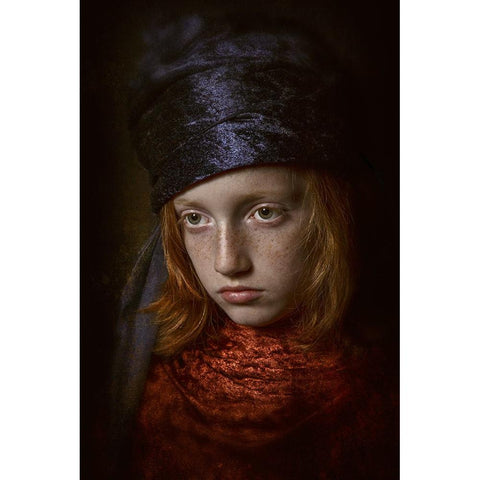 Old Fashion Boy Gold Ornate Wood Framed Art Print with Double Matting by Kayen-Mouthaan, Carola