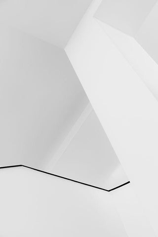 Stairwell In High Key White Modern Wood Framed Art Print with Double Matting by Van Son, Greetje