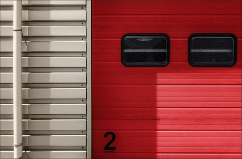 Number 2 White Modern Wood Framed Art Print with Double Matting by Van Maastricht, Henk