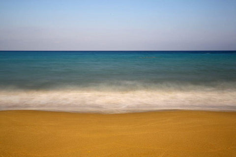 Coastal Colours White Modern Wood Framed Art Print with Double Matting by Baglar, Hasan