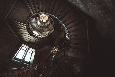 FibonacciS Tower Black Ornate Wood Framed Art Print with Double Matting by Siri, Ronan