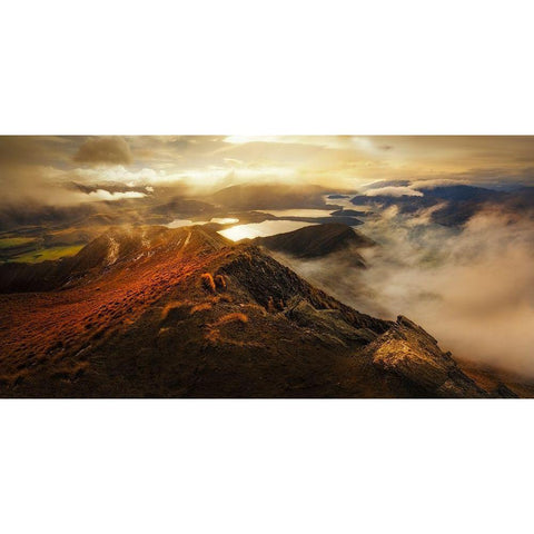 Roys Peak Black Modern Wood Framed Art Print by Zhang, Yan