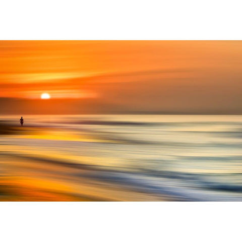 Beach Dream White Modern Wood Framed Art Print by Green, Phil