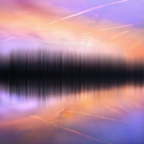 Lejos... En El Reino De Los Sueapos III White Modern Wood Framed Art Print with Double Matting by Rodriguez, Chus