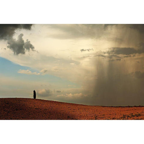The Rain Comes Black Modern Wood Framed Art Print with Double Matting by Riha, Milan