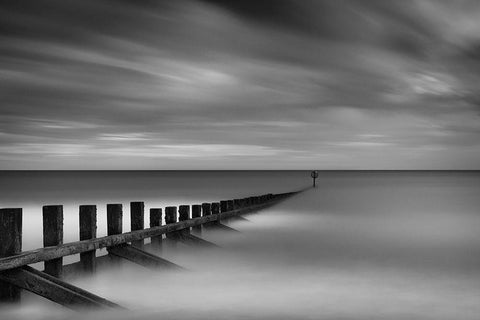 Quiet Evening White Modern Wood Framed Art Print with Double Matting by Erik Rosenborg, Jon