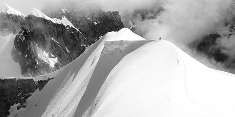 Alone White Modern Wood Framed Art Print with Double Matting by Sokol, Matej