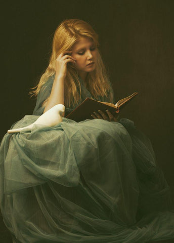 Untitled White Modern Wood Framed Art Print with Double Matting by Mokhtari, Mehdi