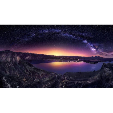 Milky Way Over Las Barrancas 2016 Black Modern Wood Framed Art Print with Double Matting by M. Garcia, Jesus