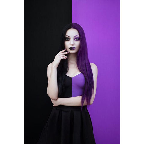 Paint It Black ... And Purple Black Modern Wood Framed Art Print with Double Matting by Kostadinov, Bobby