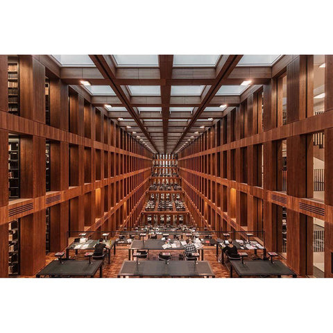 Library In Berlin. Black Modern Wood Framed Art Print with Double Matting by Cuomo, Massimo