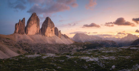 An Evening In The Dolomites White Modern Wood Framed Art Print with Double Matting by Gastager, Daniel