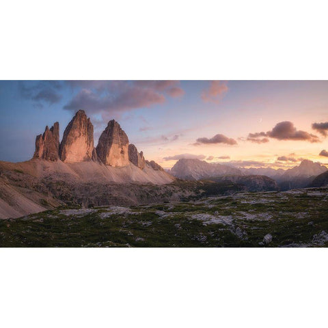 An Evening In The Dolomites White Modern Wood Framed Art Print by Gastager, Daniel