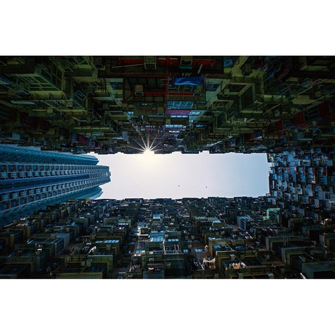 Yick Cheong Building White Modern Wood Framed Art Print by Her, Heung-mu