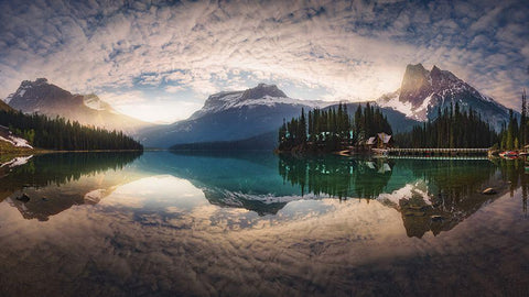 Mirror Emerald White Modern Wood Framed Art Print with Double Matting by Pablo De, Juan