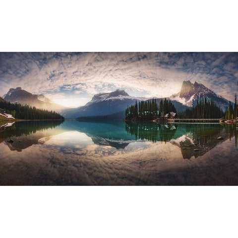 Mirror Emerald Black Modern Wood Framed Art Print by Pablo De, Juan